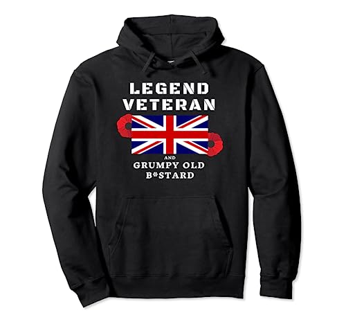 Leyenda veterana del ejército británico y gruñón viejo B_stard Sudadera con Capucha