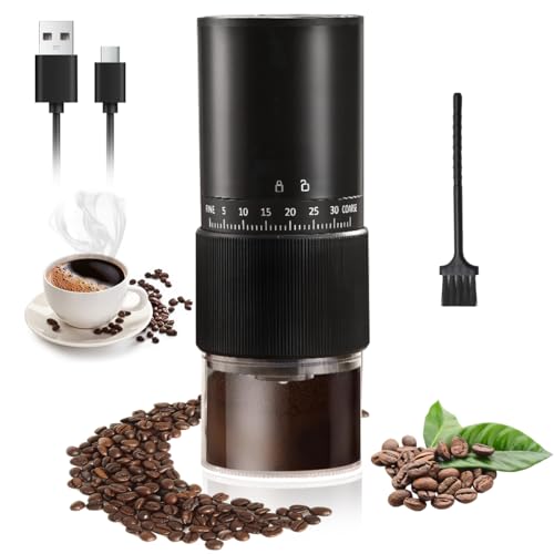 Lista de Molinillos de café eléctricos con piñones , listamos los 10 mejores. 30 Molinillo de Café Eléctrico, 1000mAh Moledor de Granos 30 Nivel de Molienda Ajustable con Núcleo de Molienda Cerámica, Molino Carga USB, Depósito 25g para Cafe Italiano Moka...