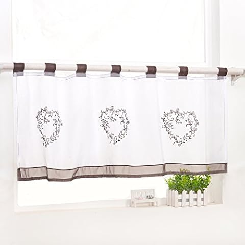 Yujiao Mao Embroidered Heart Voile Curtain Cover