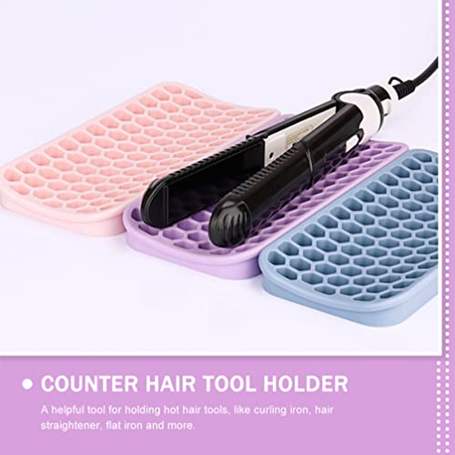 Lurrose 2pcs Heat Resistant Silicone Mat Pad for Hair Tools Non-Slip Flat Iron Holder for Countertop Durable Protective Mat for Curling Iron and Straightener miniatura 5