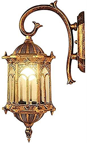 OOMRNV Luces De Exterior E27, Luces De Jardín Impermeables Montadas, Linterna De Aluminio, Aplique De Iluminación Clásica para Pasillo, Villa, Puerta, Lámpara De Seg,