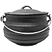 ToCis Big BBQ - Potjie in ghisa"Beefalo" #3 senza piedi d'appoggio | Pentola tradizionale sudafricana in ghisa | variante del forno olandese con coperchio, senza piedi d'appoggio | Capacità: 8 litri