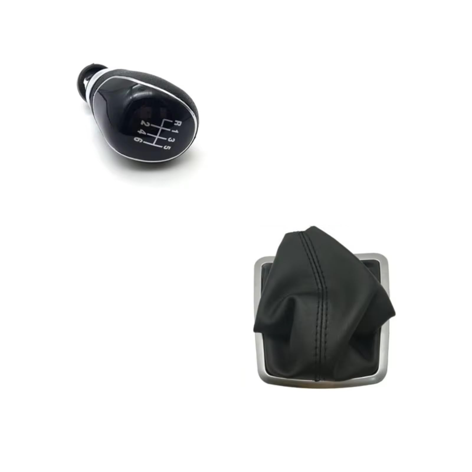 HILLAR Car Gear Stick Knob for Focus 2 MK2 FL MK3 MK4 MK7 for Mondeo for KUGA for Galaxy for Fiesta 5 Speed 6 Gear Shift Knob Manual(Black Large 6speed)