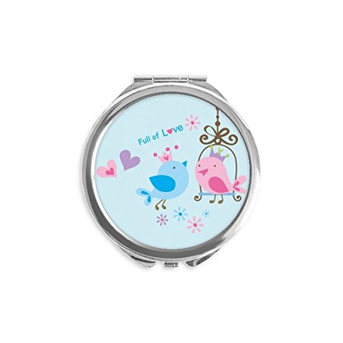 Miroir de poche illustration oiseaux charmant petit cadeau d'anniversaire pour femme