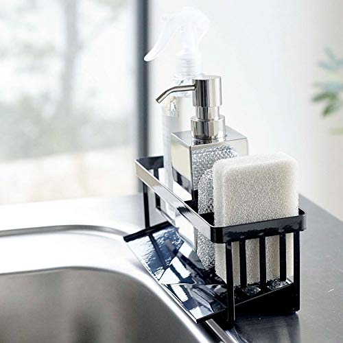 YAMAZAKI Dish Rack for sponges & Detergent, Alloy, Black, Steel, Standard Size - Image 4