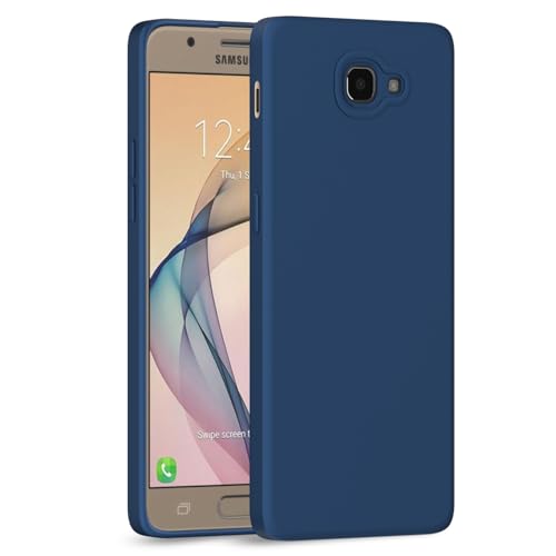 Image of Outlouders Back Cover for Samsung Galaxy J7 Prime | Camera Protection | Durable Soft Matte Silicone Bumper Case (Blue)