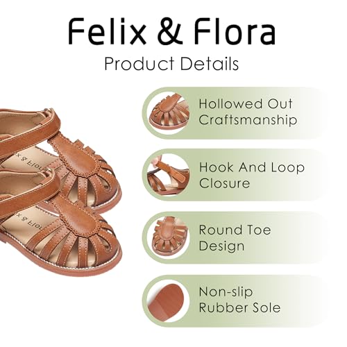 Image of Felix & Flora Toddler Girls Sandals Flower Girl Shoes Soft Rubber Princess Flat Shoes
