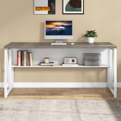 Image of Tribesigns L Shaped Desk with Drawer Cabinet, 63 inch Executive Computer Desk and lateral File Cabinet, 2 Piece Home Office Furniture with Drawers for Hanging File, Doors with Locks (Dark Oak, 63-inches)