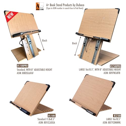 Image of BS2500PRO XL Super Heavy Duty 15.4x10.5 Portable Height Adjustable Foldable Eye Level Bookstand Holder for Reading Hands Free Large Thick Heavy College Textbooks Tablets Neck Pain Free