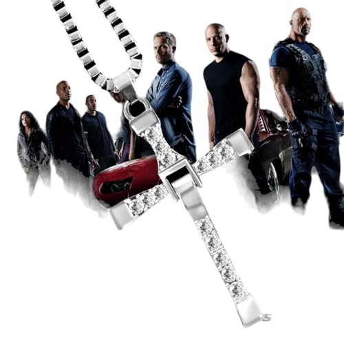 Dominic Toretto Celebrity Vin Diesel Item Crystal Jesus Men Cross Pendant Necklace Gift Jewelry, As Pic, KIEUUPLOAD-T03-US-TP1462