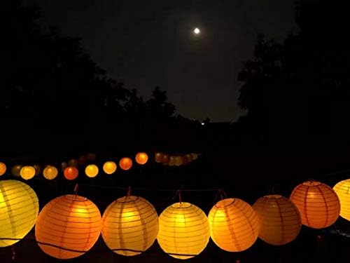 AIVORIUY 22 pcs White Round Paper Lantern Hanging Paper Lanterns Tissue Paper Lampshades Decor Hanging Lamp with Monofilament Fishing Line for Patio Room Wedding Party Decorations, Assorted Sizes