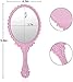 XPXKJ Hand Mirror Vintage Handheld Mirror with Handle Vanity Makeup Mirror Travel Mirrors (Oval, Nano Pink)