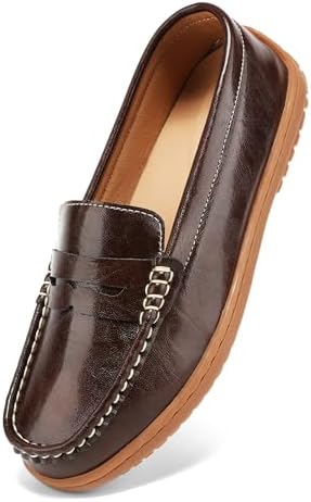 BEAUSEEN Women's Classic Handsewn Penny Loafers - Casual Slip On Moccasin Driving Shoes Lightweight Walking Flats Comfort Women Loafer Shoes
