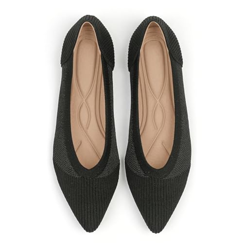 Women's Flats Shoes Pointed Toe Knit Ballet Comfortable Dressy Mesh Flat