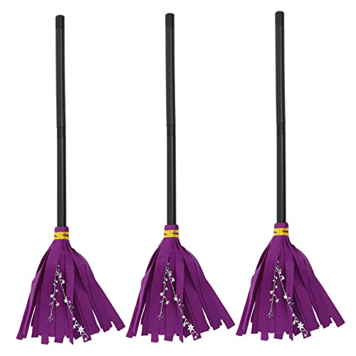 BUTIFULSIC 3pcs Witch Broom Halloween Witches Broom Halloween Witch Costume Halloween Accessory Halloween Photo Prop Toys Dreses Ornaments for Women Witch Costume Cosplay Broom Toy Plastic