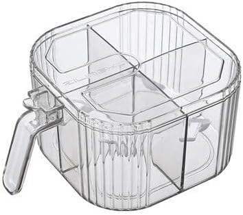 Pots d'assaisonnement, boîte à épices, ensemble de quatre boîtes d'assaisonnement, cuisine domestique, sel, sucre, pots à condiments, stockage intégré, pots à épices scellés simples (couleur : kaki, (
