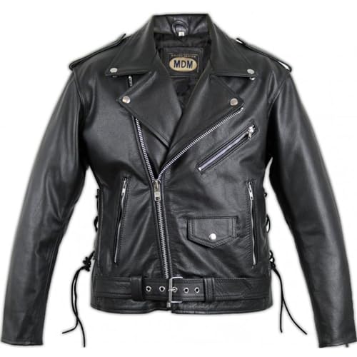 MDM Motorrad Lederjacke Rocker Jacke (2XL)
