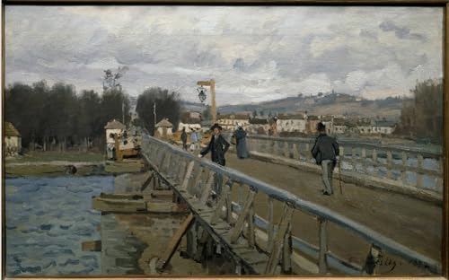 Pintura mural impresionista de la pasarela de Argenteuil para un hogar acogedor