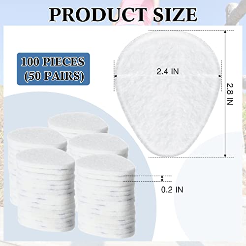 100 Packs Metatarsal Foot Pads Ball of Foot Cushions Forefoot Pads for Women Metatarsal Support for Unisex Forefoot Sole and Support, 0.2 Inch Thick, White - Thumbnail 2