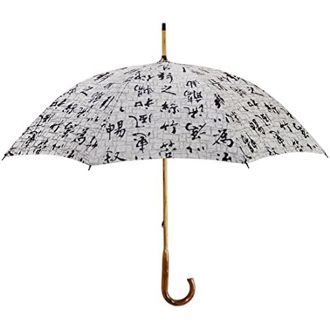 Kung Fu Smith Parasol Umbrella, Vintage Anti UV Wooden Stick & Hook Handle Umbrella, The Orchid Pavilion Cover