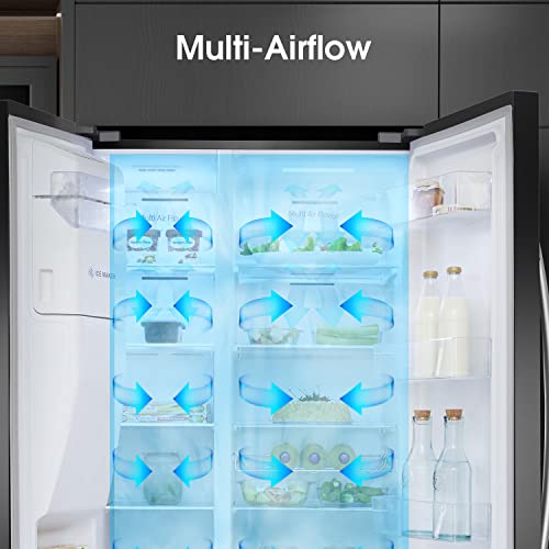 Hisense RS694N4IBF Freestanding Side-by-side Door American Fridge Freezer 562L 91 × 178.6 × 74.3 cm (W×H×D), Black, Varnished Door 22 Hisense RS694N4IBF Freestanding Side-by-side Door American Fridge Freezer 562L 91 × 178.6 × 74.3 cm (W×H×D), Black, Varnished Door 21