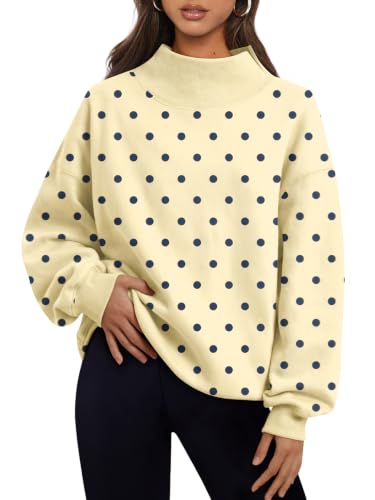 Trendy Queen Womens Mock Neck Sweatshirts Oversized Pullover Fall Outfits