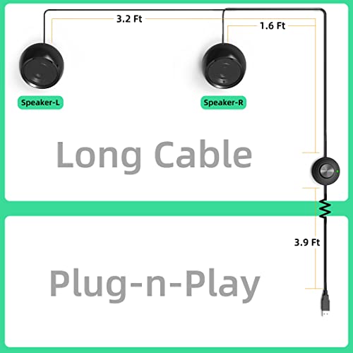 Xkx Computer Speakers For Desktop, Pc Speakers For Laptop, Small Usb-Powered External Speakers With Hi-Fidelity Stereo Sound, Direct Volume Control, Plug-N-Play… #TOP5
