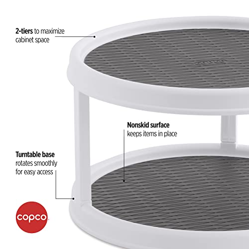 Copco Non-Skid Turntable, 2-Tier, 12-Inch, Durable & Easy Clean, White/Gray by Copco - Image 5