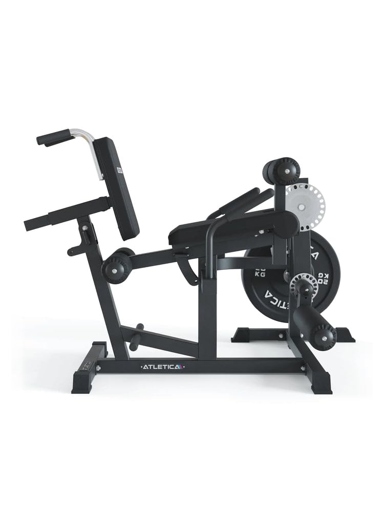 ATLETICA FullBody Multitrainer | Leg Curl | Multifunción para ejercicios de pierna, abdominales y espalda | Carga de placas | Carga máxima de hasta 350 kg