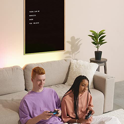 Selead Large Letter Board Words Sign - 24"X30" Felt Letter Board Changeable Message Board With Letters Symbols, Wooden Frame Letterboard For Baby Announcement, Restaurant #TOP6