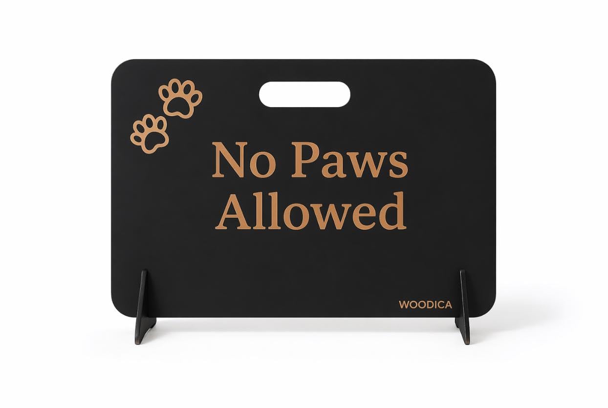 Black No Paws Wooden Dog Barrier Gate for Stairs – Freestanding Portable Pet Stopper, Indoor Puppy Gate, Foldable Safety Barrier, No Drilling Required (70CM (HIGHT) X 90CM (WIDTH))