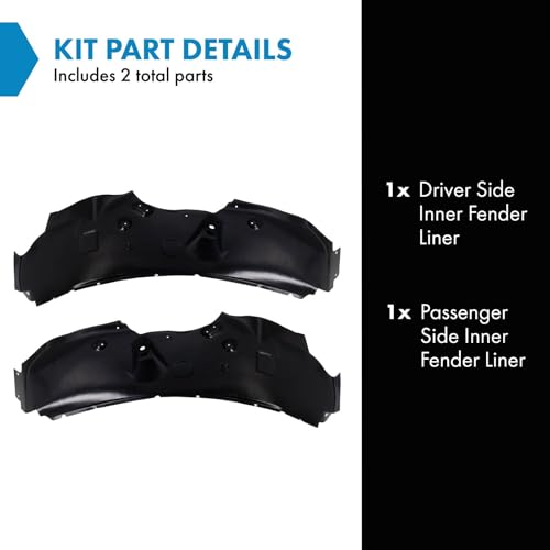 Image of TRQ Inner Fender Liner Set Compatible with 2008-2010 Ford F-250 Super Duty F-350 Super Duty FO1248135 FO1249135