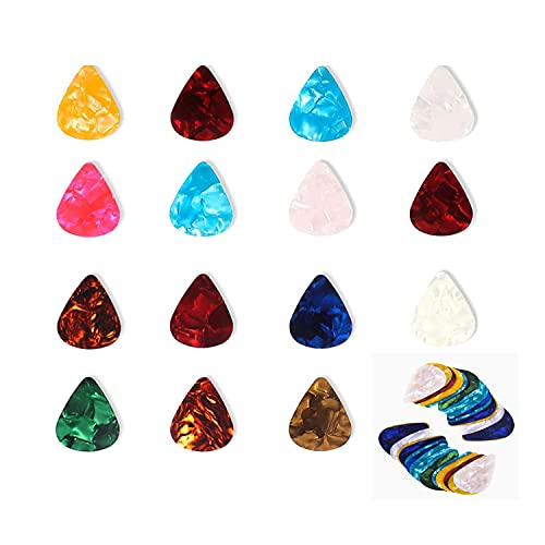 Gitarren-Plektren, 50 Stück Gitarren-Picks Premium Qualität Plektren Picks Celluloid Gitarren Plektren Stärken: 0.46mm für Akustikgitarre, E-Gitarre, Ukulele, Bass,Zubehör.