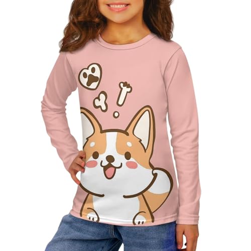 Image of Girls Basic Tee Shirts Outdoor Long Sleeve Shirt Winter Clothes Size 3-16 Top Fall Clothes Gift for Holiday