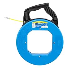 Ideal Electrical 31-063 S-Class Fiberglass Fish Tape 0.1875 in. x 100 ft., Non-Conductive Fishing Tape with 12 in. Metal Eyelet, Tuff-Grip Pro Case