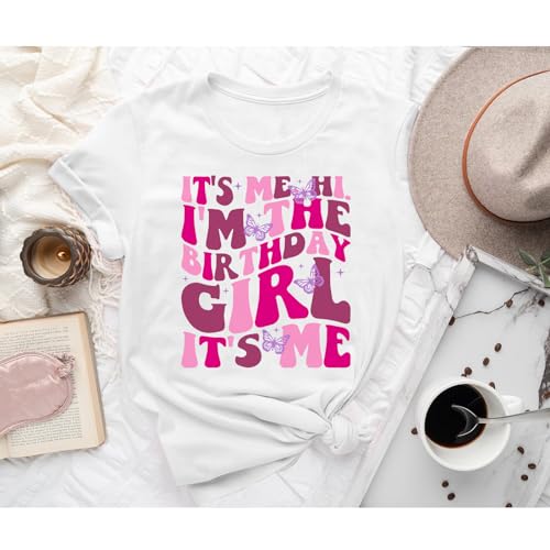 Image of Fkatuzi Cute Rainbow Birthday Girl Shirt Kawaii Graphic Tees Cotton Short Sleeve T Shirt Pink Tops