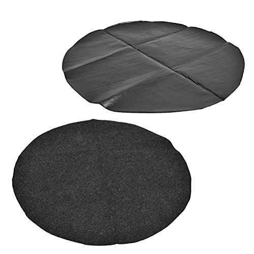 Alfombra para barbacoa redonda lavable protector de suelo para parrilla 7