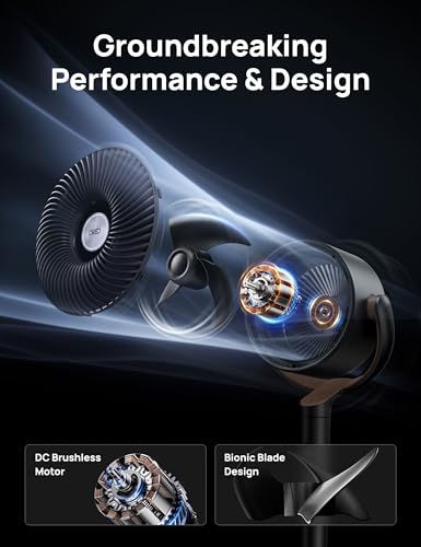 Image of DREO Fan for Bedroom, 120+120Omni-directional Oscillating Fan, 90ft, DC Motor, 20 dB Quiet Standing Pedestal Fans, 8 Speeds, 3 Modes Circulator with Remote, 35-40 inchAdjustable Height, 8H Timer, Black