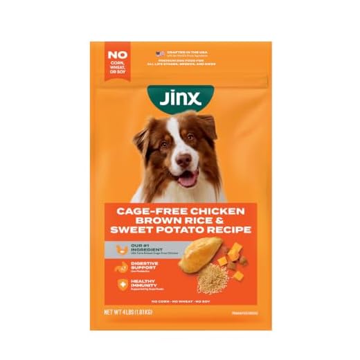 Jinx Premium Dry Dog Food, for All Lifestages - Real Chicken, Brown Rice & Sweet Potato Kibble with Superfoods for Immune Support & Probiotics for Digestive Support - No Fillers - 4lb