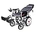 H&1 Sedia a rotelle elettrica Pieghevole Elettrico in Acciaio al Carbonio per Anziani Scooter Schienale reclinabile Manuale Elettrico Doppio Interruttore Batteria al