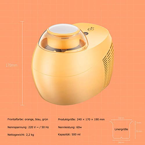 Eismaschine 500Ml Softeismaschine Für Zuhause Vollautomatische DIY-Frucht Ice Cream Maker, Edelstahl… – Bild 8