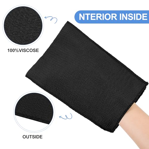 Image of Tatuo 12 Pack Korean Exfoliating Mitts, Italy Towel,9.5 x 5.7 in,Black