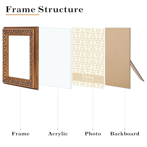 Image of VIOLABBEY 5x7 Picture Frame Antique Black and Gold, Vintage Photo Frame | Small Antique Ornate Picture Frame, Wall or Tabletop Display, Classic Design for Home Office Decor, Fits 5x7 Pictures