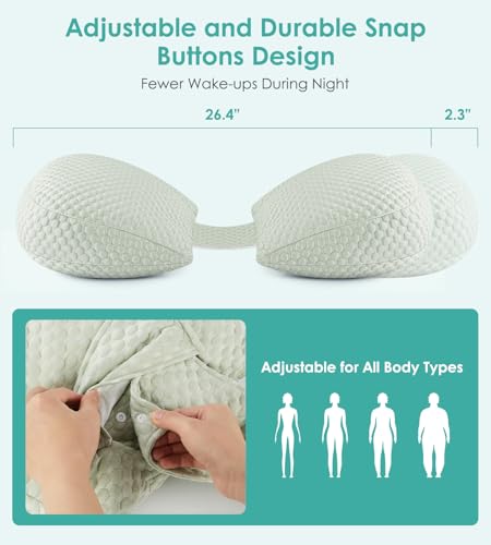 Image of Pregnancy Pillow Cooling for Sleeping, Detachable and Adjustable Double-Sided Support Maternity Pillow Skin-Friendly for Pregnant Women Back, HIPS, Legs(30Slope Design Verified by Expectant Mothers)