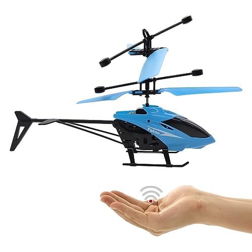 Image of Exceed Helicopter Remote Control and Hand Sensor Charging Helicopter Toys with 3D Light Toys for Boys Kids (Blue)