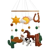 Western Mobile for Crib - Colorful high Contrast Gender Neutral Western Crib Mobile for a Cowboy Cowgirl Themed Nursery