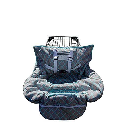 Shopping Cart Cover and High Chair Cover for Baby and Toddler, Grocery Cart Cushion Cover with Safety Harness