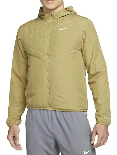 Nike Men's Therma - Fit Repel Full Zip Running Hooded Jacket, Coriander/Reflective Silv, S