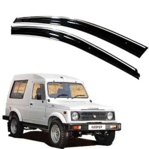 Image of CAR SAAZ Chrome Line Door Visor for Gypsy (1985-2019)(Set of 2Pcs) | Rain Guard | Wind Deflector