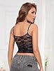 Fem&Fata Women Lace Slim Fit Camisole Sexy Mesh See Through Tank Top Going Out Top Black XXL